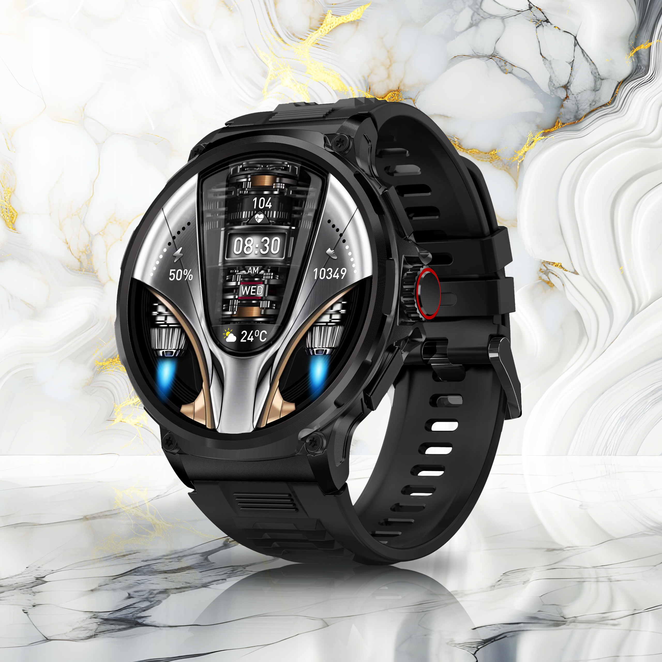 SMARTWATCH ZEGAREK MĘSKI MENU ROZMOWY POLSKIE SPORT PULS WATCH 710 mAh PL Model inny