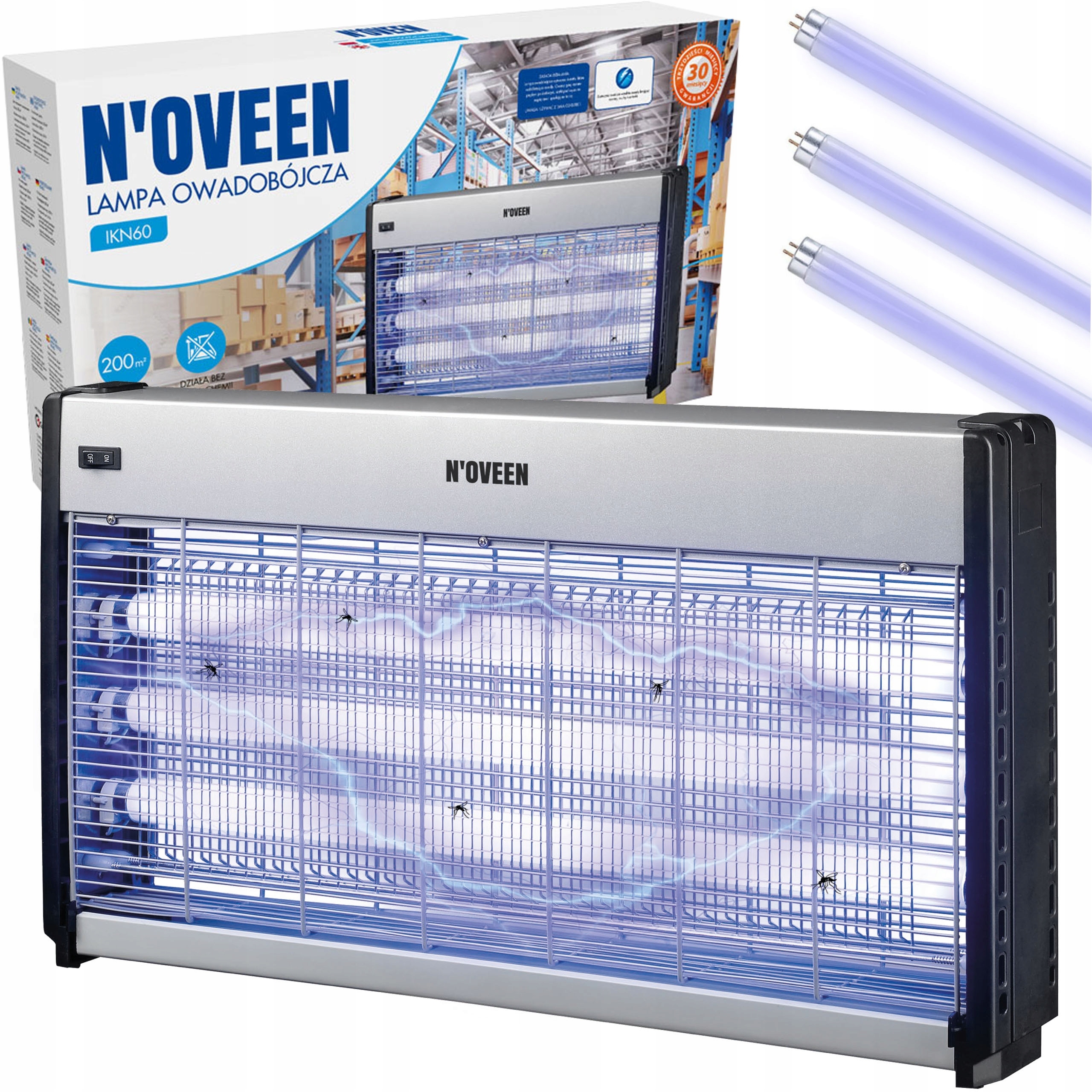 Duża Lampa Owadobójcza Profesjonalna IKN60 XXL Komary Muchy 350m