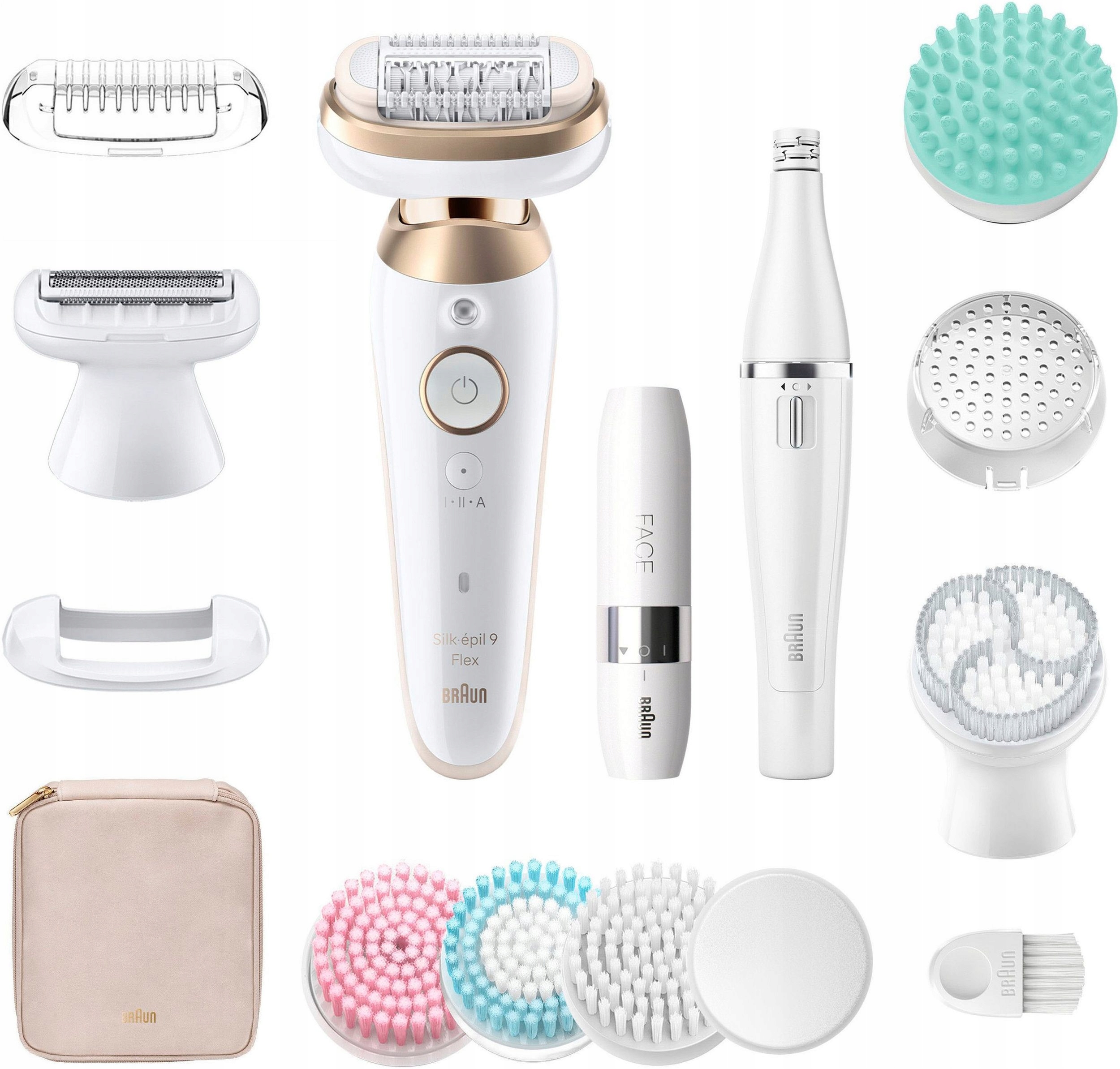 Depilátor pro bikiny a nohy obličeje Braun 9-681 3D SkinSpa FaceSpa 12 doplňků