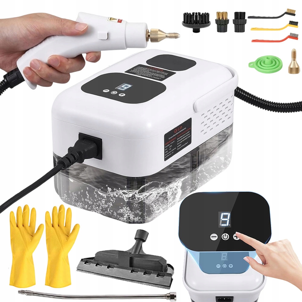 Myjka Parowa Mop Parownica Ręczna Do Samochodu Okien Fug Tapicerki 2500w