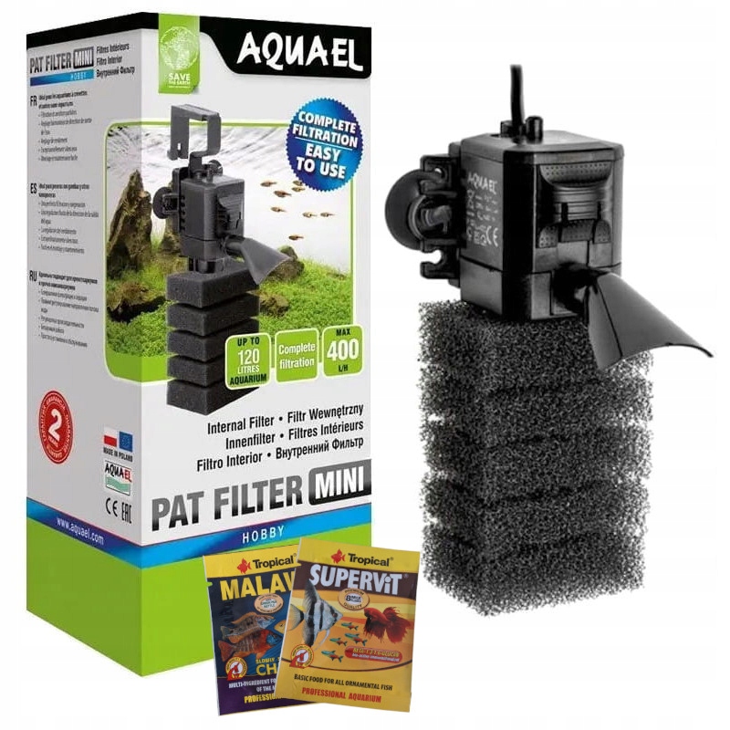 

Aquael Pat Mini Filtr Wewnętrzny 400L/H Akwarium
