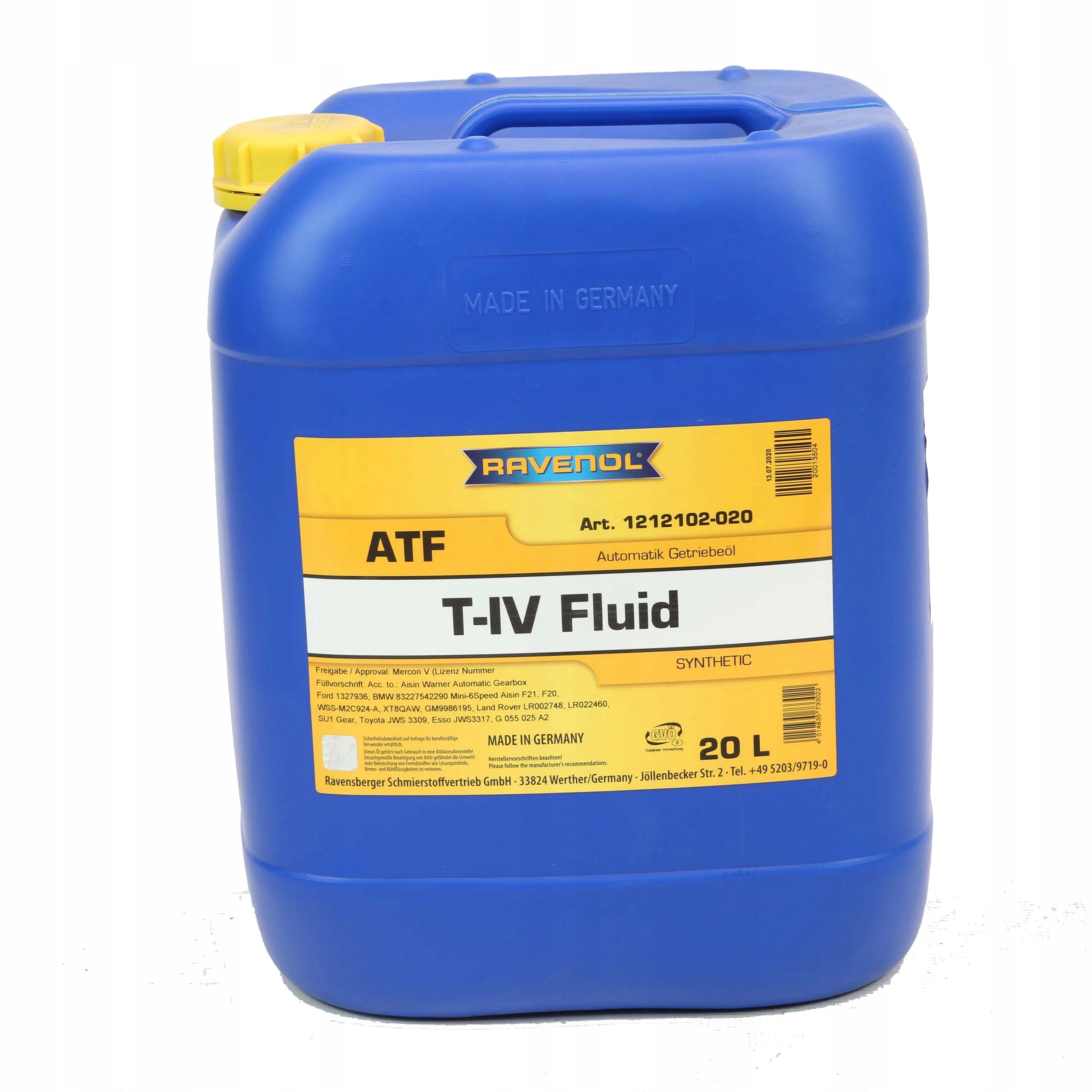 Ravenol ATF T-IV Fluid 20l