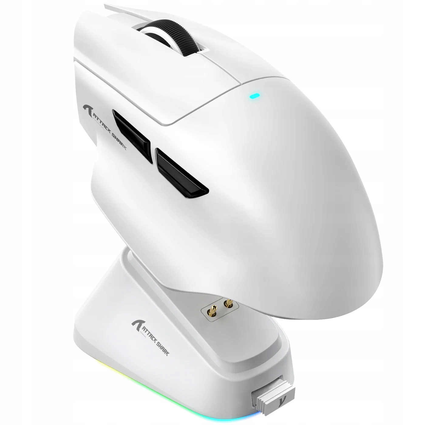 Attack Shark V6 Bezdrátová Myš 25000 Dpi Dokovací Stanice Rgb Bílá