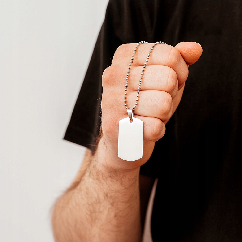 Zawieszka Z GRAWEREM MĘSKA NIEŚMIERTELNIK BLASZKA srebrna STAL 316L Kod producenta SZ0108-S