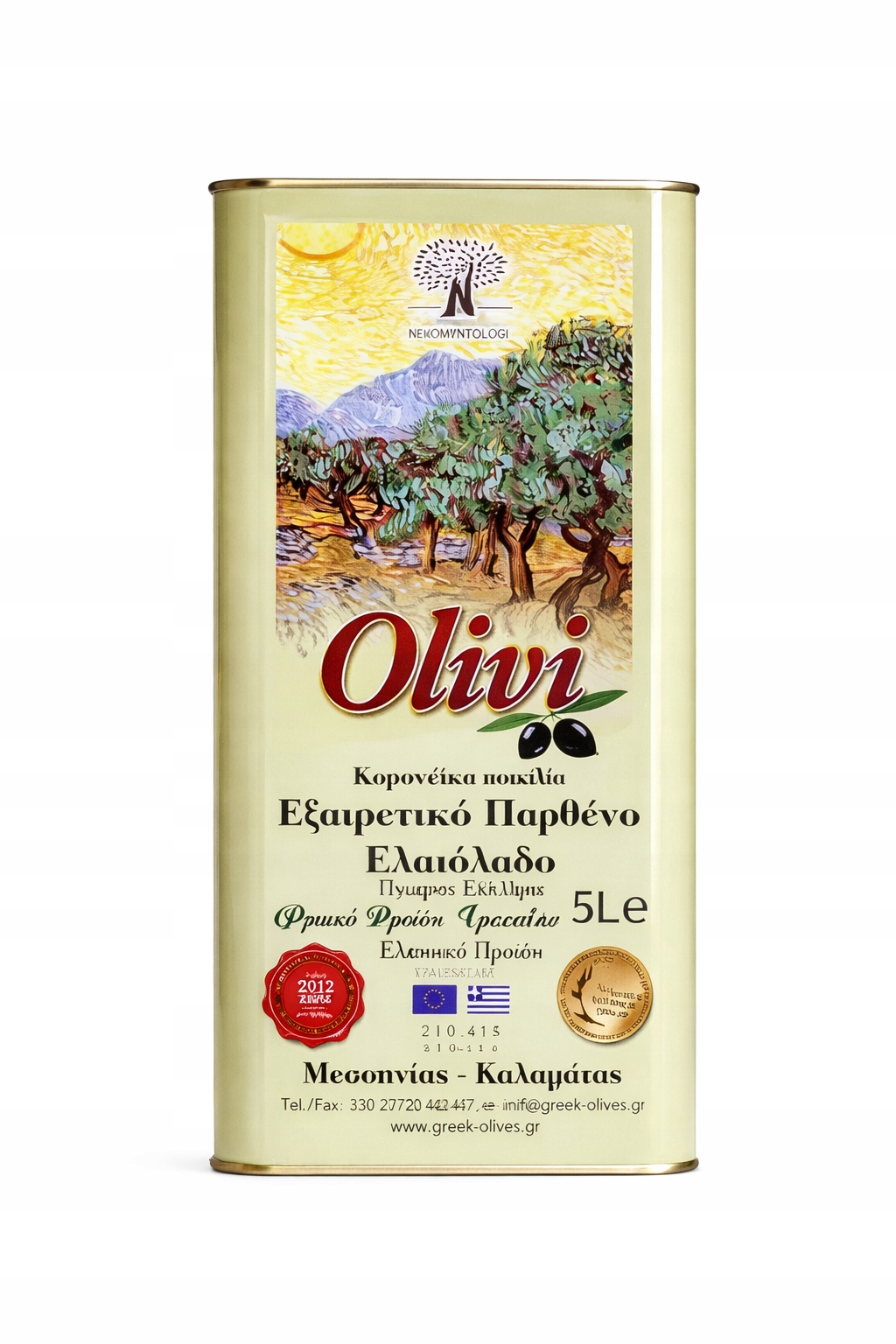 Olivový olivový olej 5 l Extra panenský řecký Oceněný čerstvý 2025/26