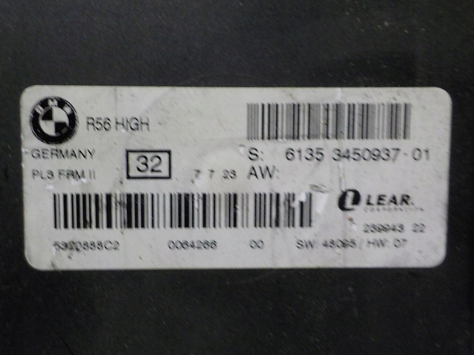 MINI R56 modulo luci 6135 3450937-01 3450937