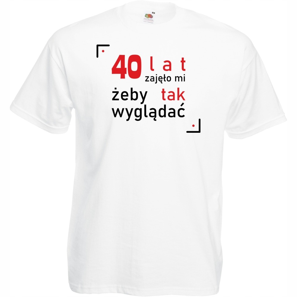 

Koszulka zabawna na urodziny 40 lat XXL biała
