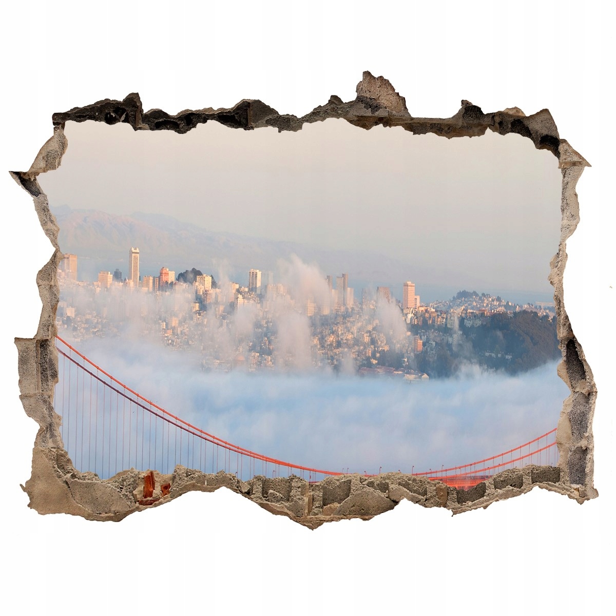 

Fototapeta dziura na ścianę 3d Most San Francisco