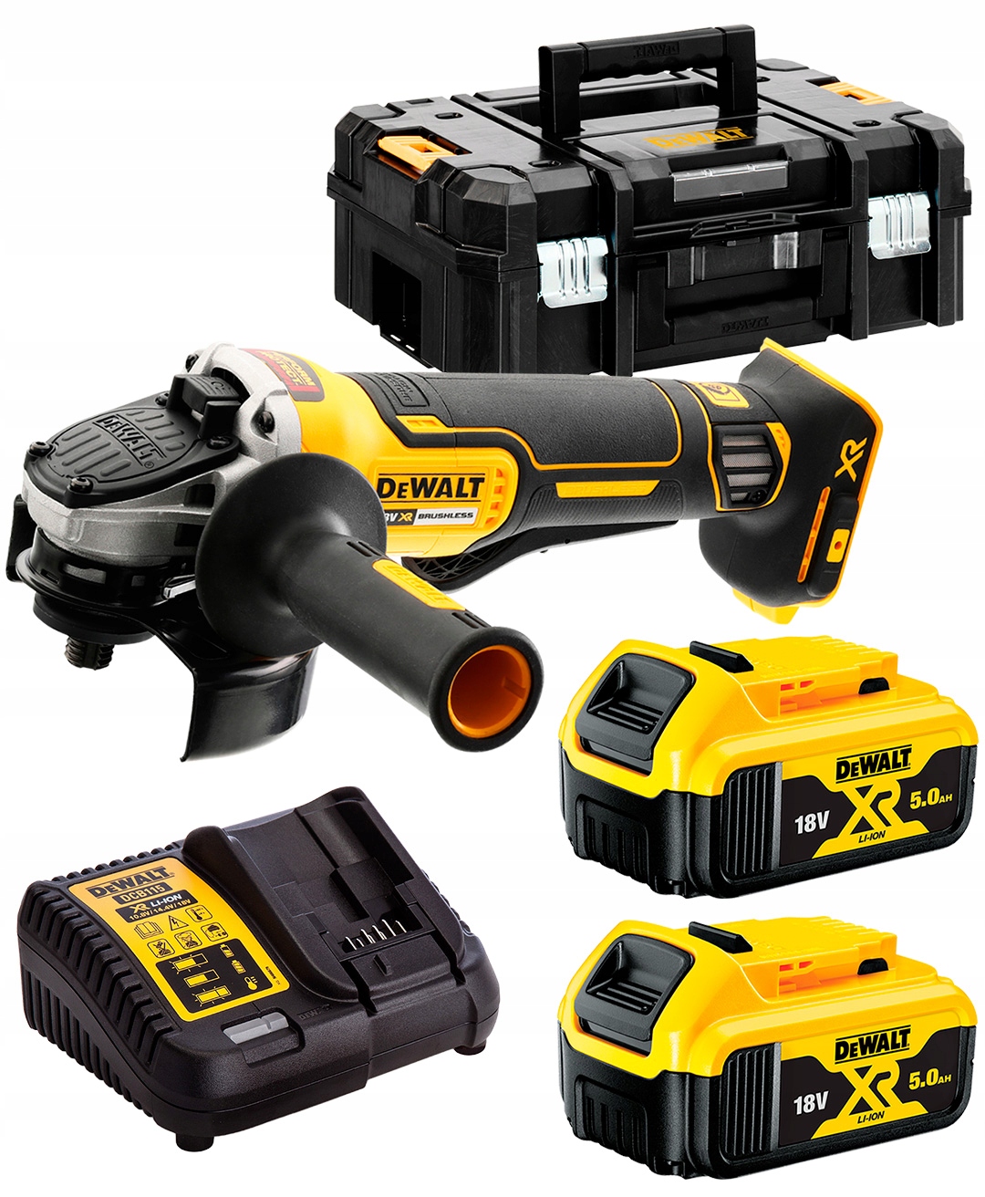 Szlifierka 125mm 2x5Ah 18V DeWALT DCG406P2 Tstak