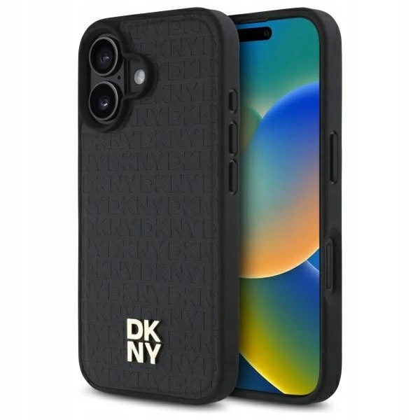 Pouzdro Dkny Repeat Pattern Stack Logo MagSafe pro iPhone 16 černé