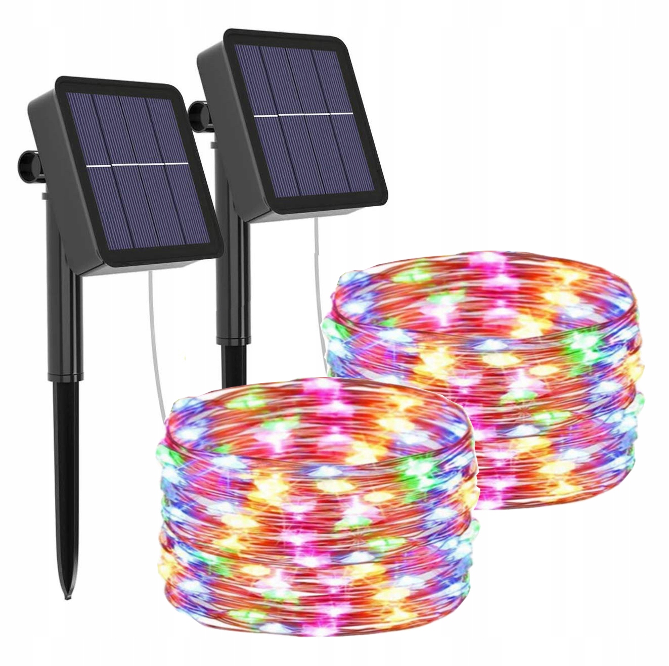 

2 Szt 50 Led Lampki Solarne Ogrodowe Żarówka Lampa