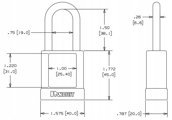 PANDUIT Kłódka LOTO Lockout PURPLE stalowa 40mm Marka Panduit
