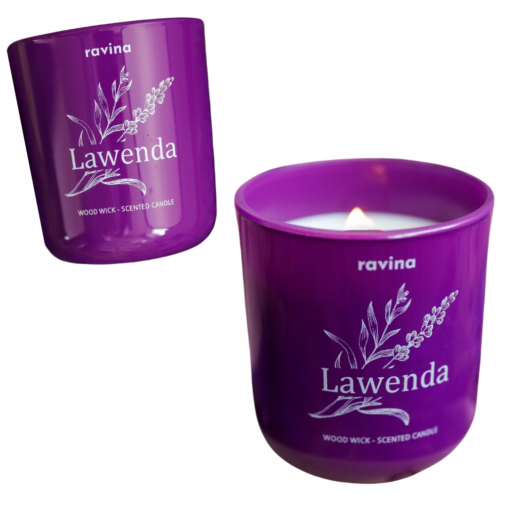 LAWENDOWA LAWENDA SOJOWA ŚWIECA ŚWIECZKA ZAPACHOWA KOMARY MOLE DOMU OGRODU Liczba knotów 1 szt.