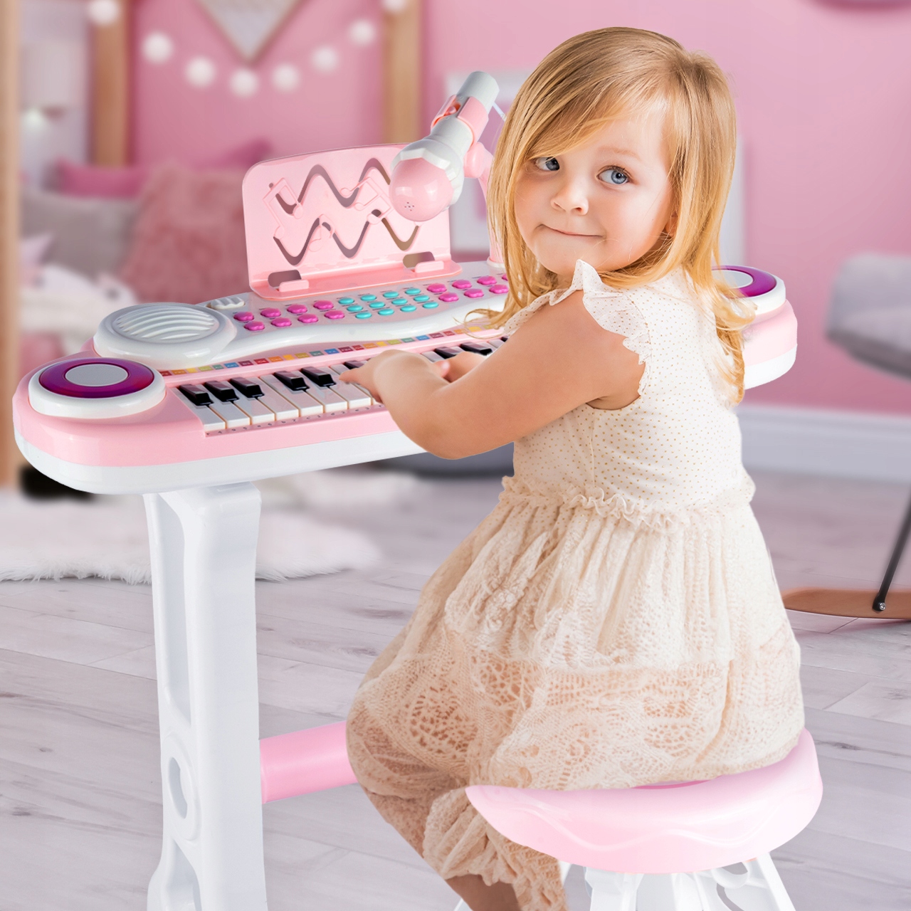 VARHANY 37 KLÁVES klavírní stolice MP3 KLÁVESNICE USB MIKROFON PRO DĚTI Pohlaví chlapci dívky