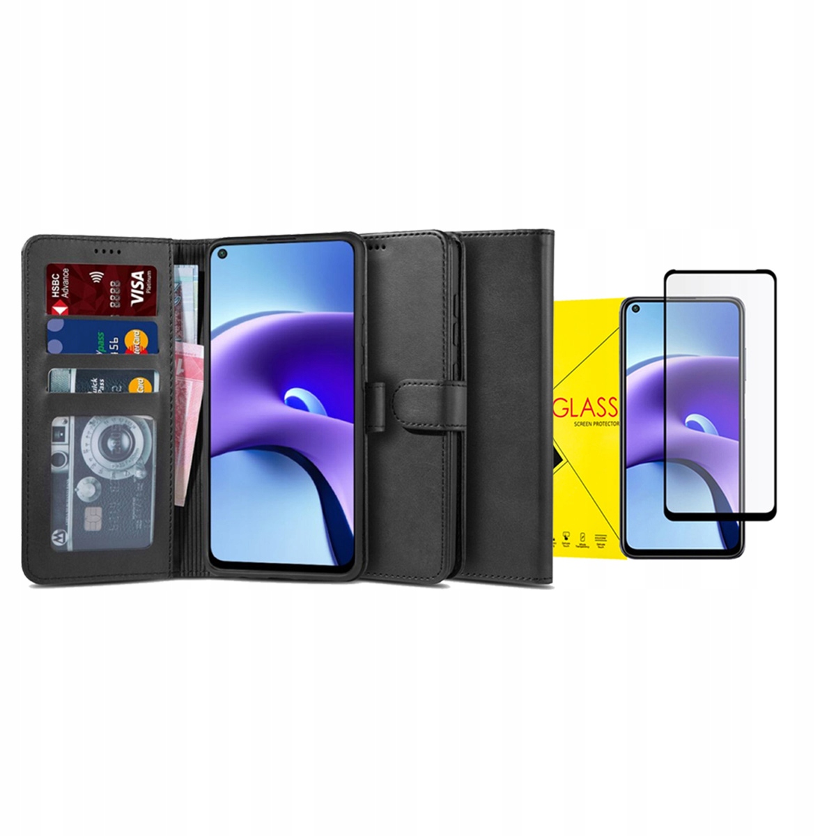 

Wallet Case II Etui Do Redmi Note 9T 5G + Szkło