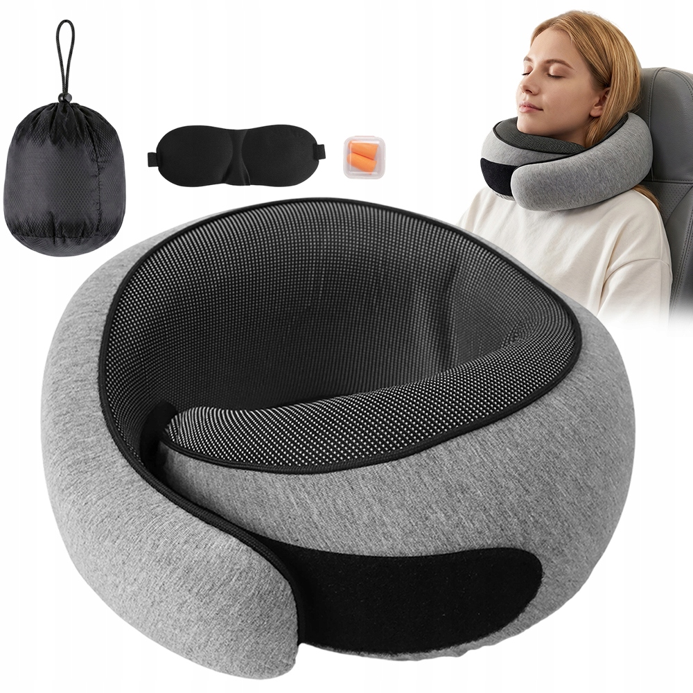 Poduszka Podróżna Memory Foam Premium Komfort Relaks Szyi Podczas Podróży
