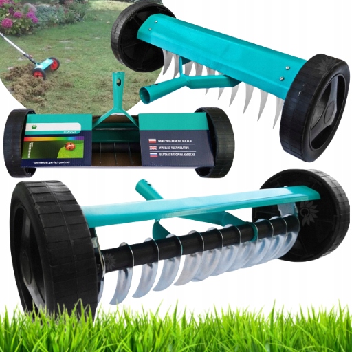 Ruční vertikutátor pro provzdušňování trávníku 45 cm na kolečkách Greenmill