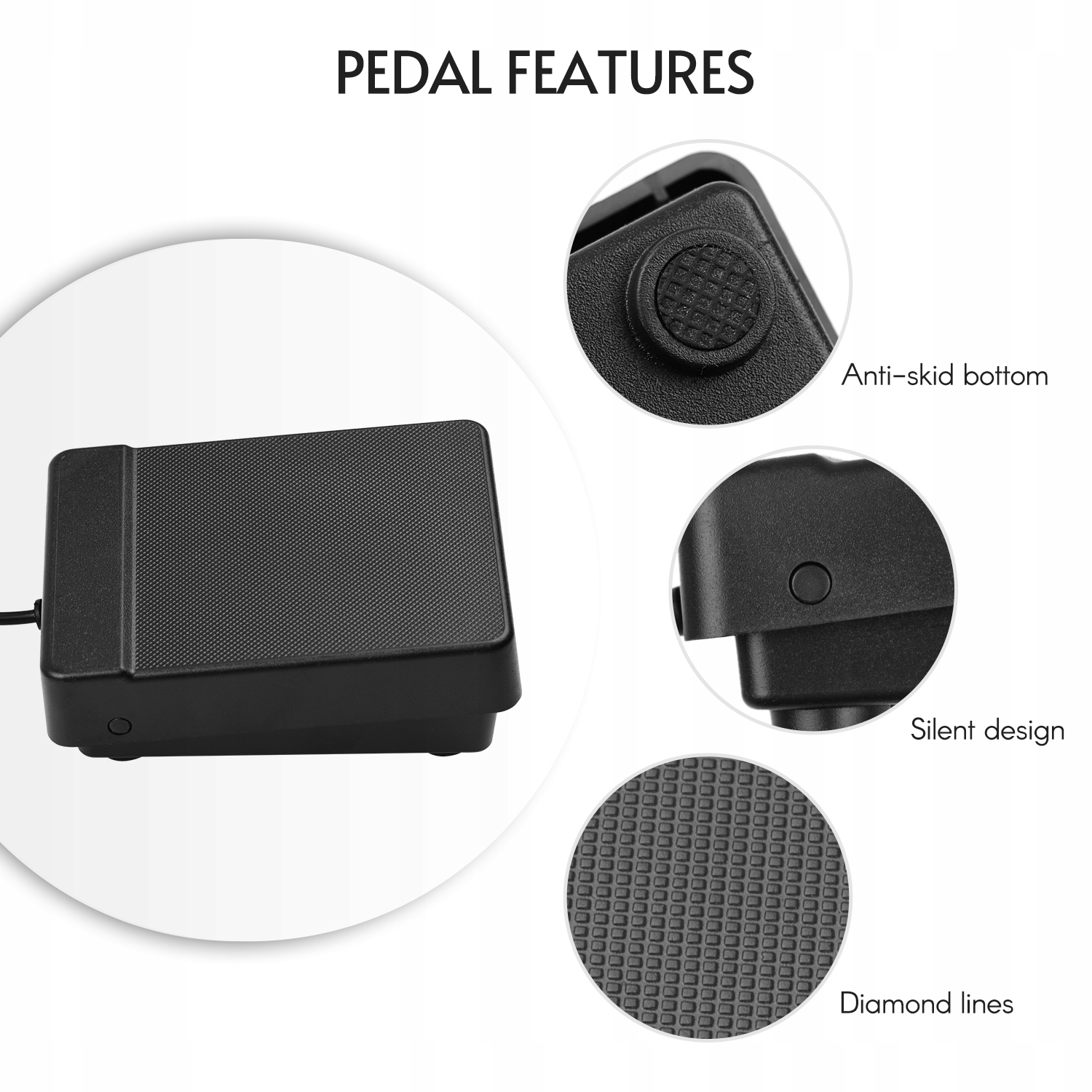 Interfejs 3,5 mm kompaktowy pedał Pedal Universal Dual Pedal dla PF