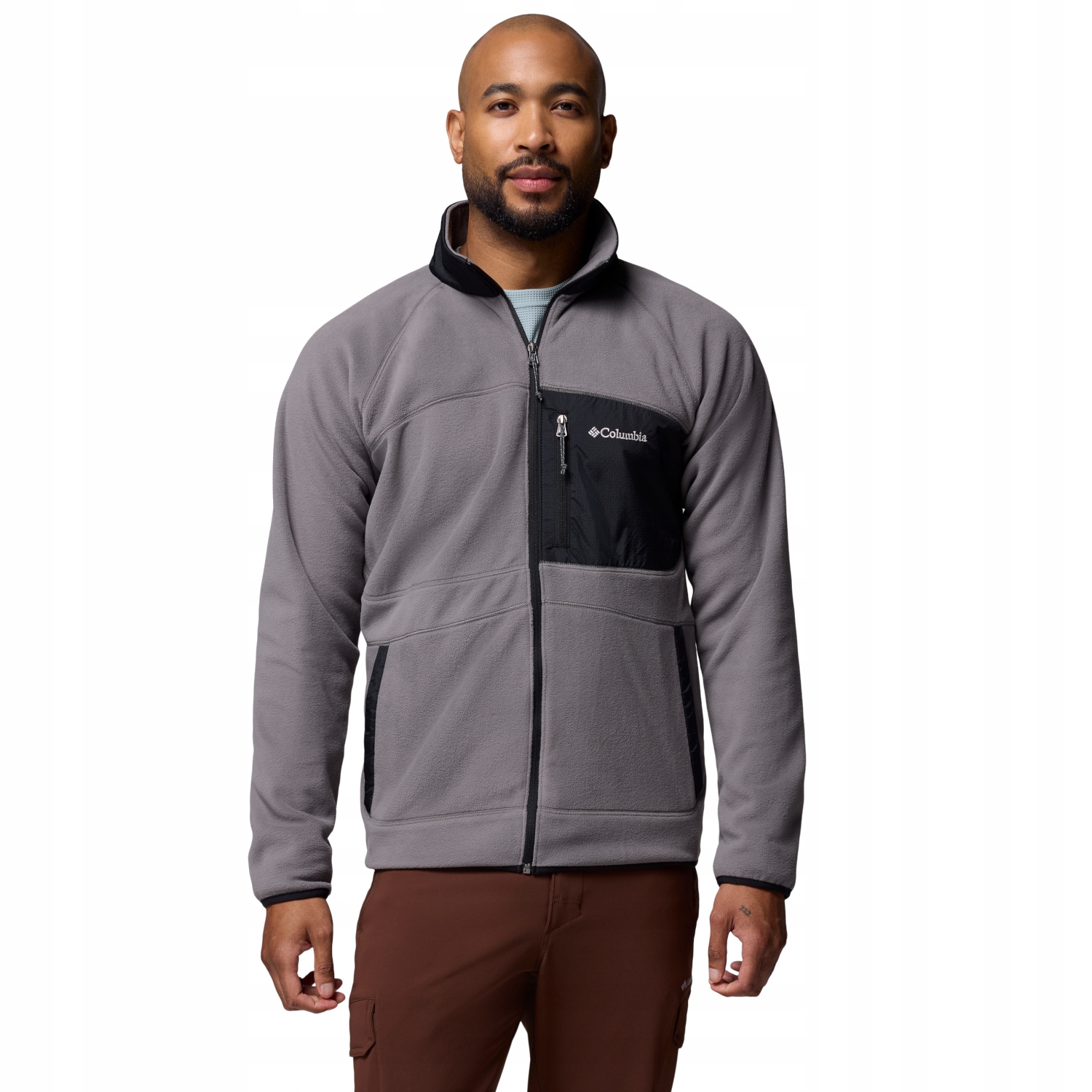 Columbia Fast Trek Overlay Full Zip Fleece [s] Polar Pánský Polyester Šedý