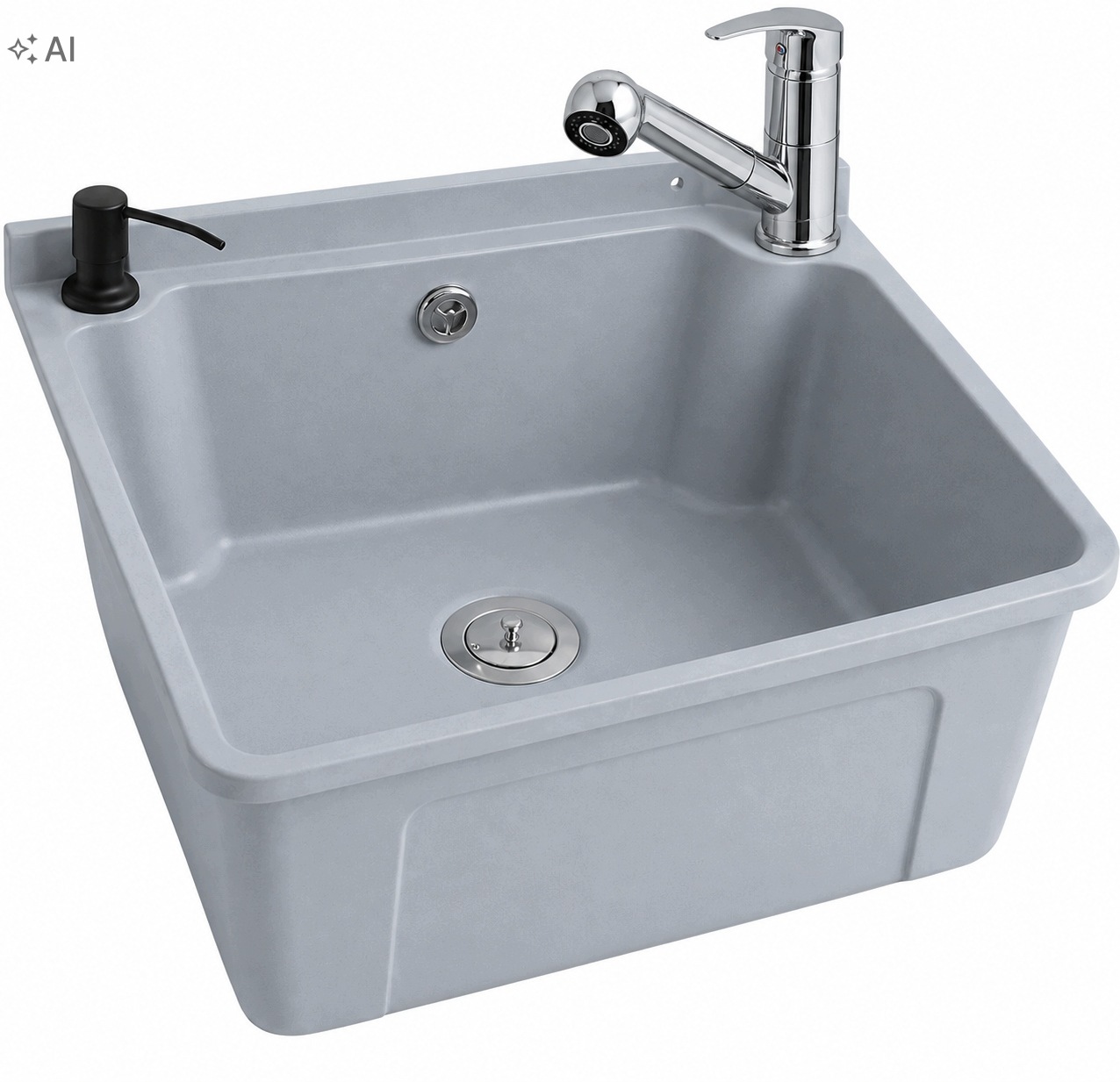 Set Dřez Výsuvná Baterie Hospodářská Komora Šedá Polypropylen 510x450