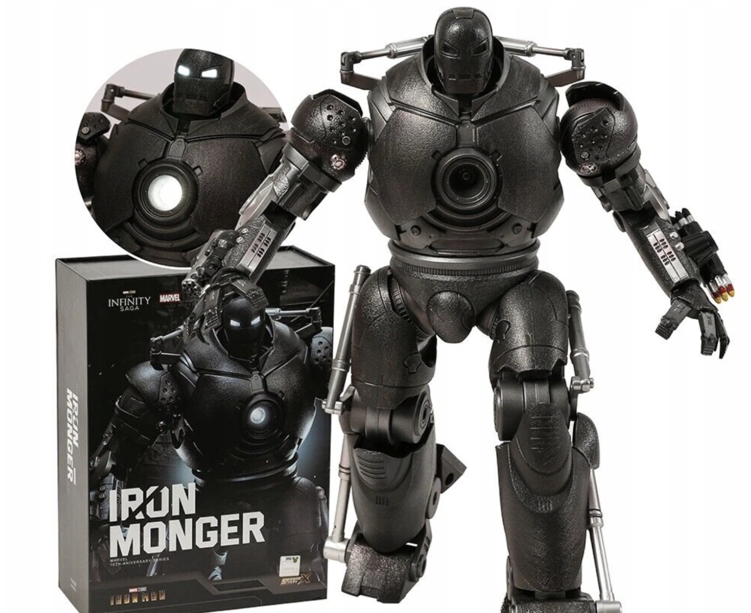 Pohyblivá figurka Iron Man Iron Monger 22 cm Led Marvel Zd Toys Originál