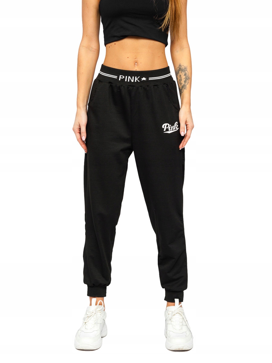 

Spodnie Dresowe Damskie Czarne YY302NM Denley_l/xl