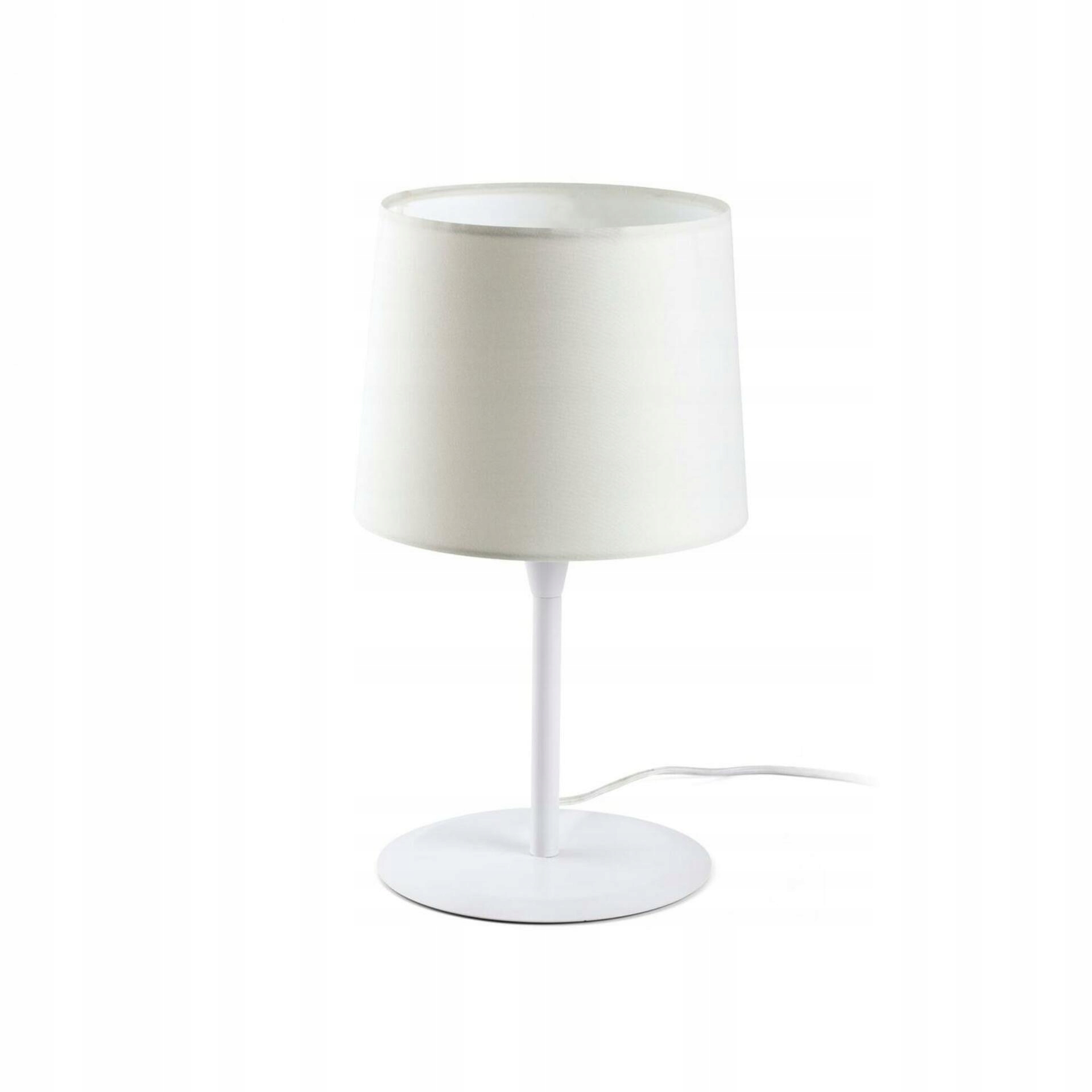 Stolná lampa Faro Conga biela, textilné tienidlo, E27, 48,5 cm