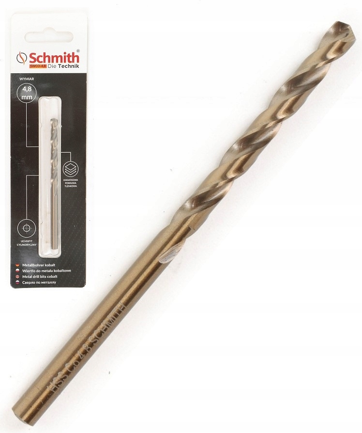 

Wiertło Do Metalu Kobaltowe 4,8mm HSS-Co Schmit