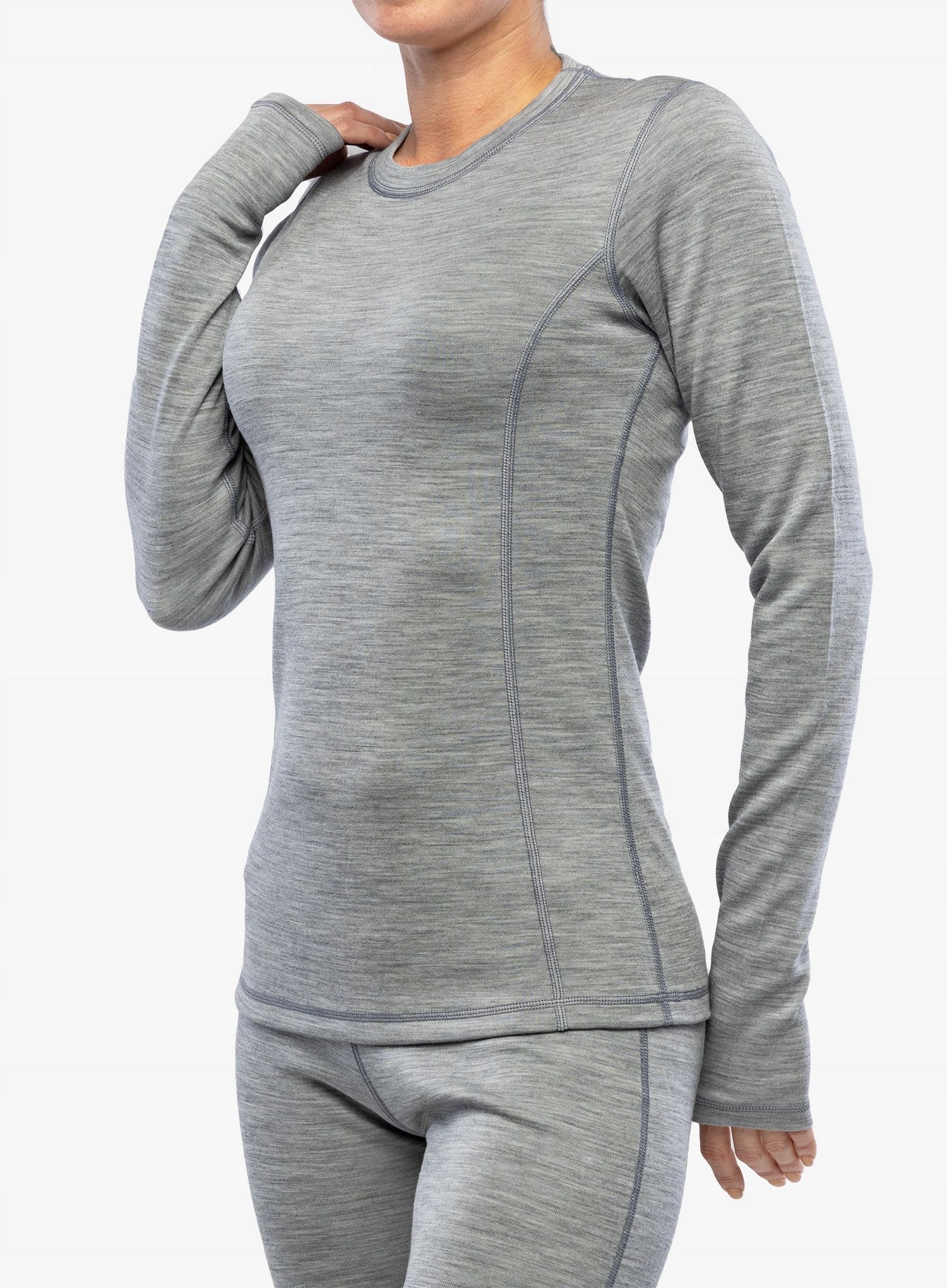 Dámská termo Mikina Sensor Merino Bold Tee Ls Cool Gray L