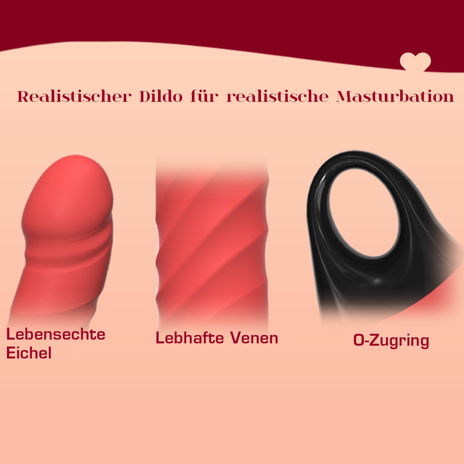 BUDOLI Wibrator Dildo 3w1 G Punkt Silikonowy Realistyczny dla Kobiet — miniatura 3