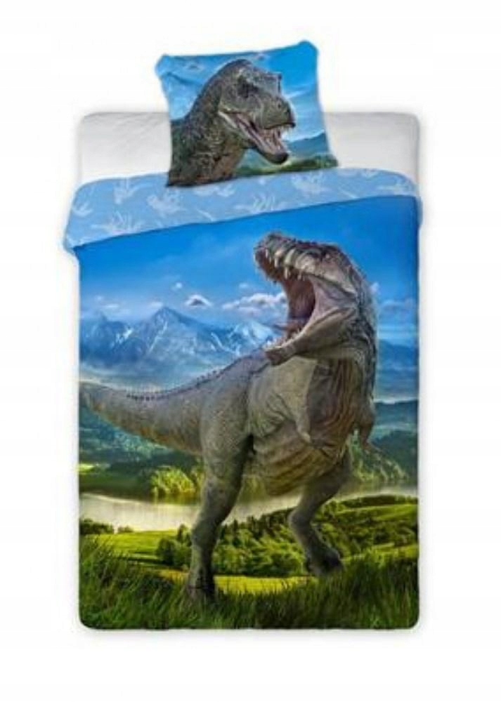 

Pościel 160x200 Dinozaur t rex 001 niebieska