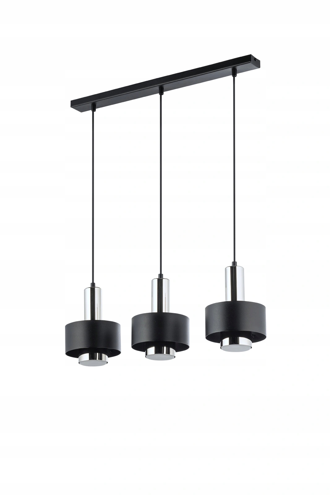 Závesná lampa Sigma Rif lux 3 čierna s čiernym strieborným tienidlom 3xGX53 67 cm