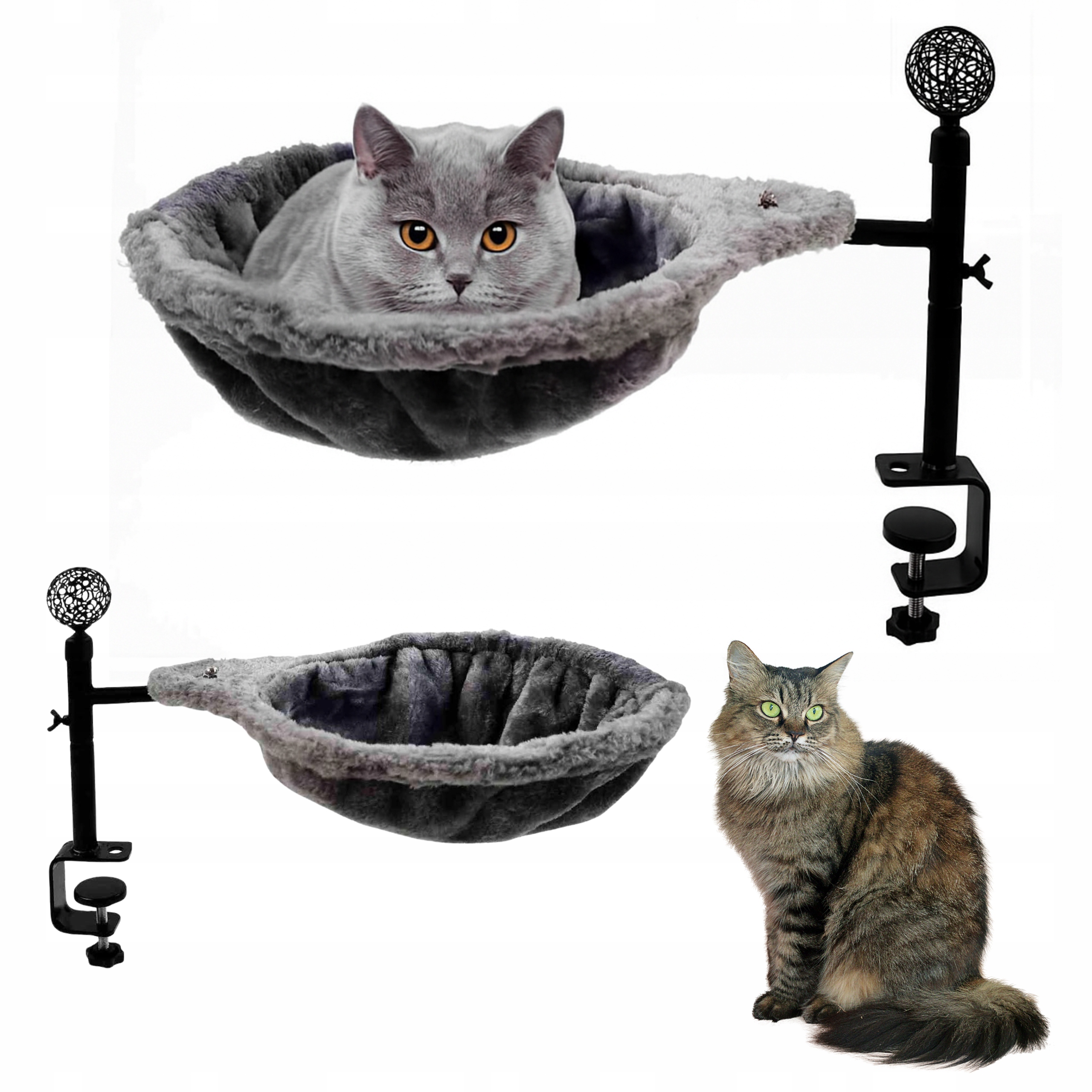 Levně Houpací Síť Pro Kočky K Psacímu Stolu – Prémiová S Vyvýšeným A Zesíleným Upevněním