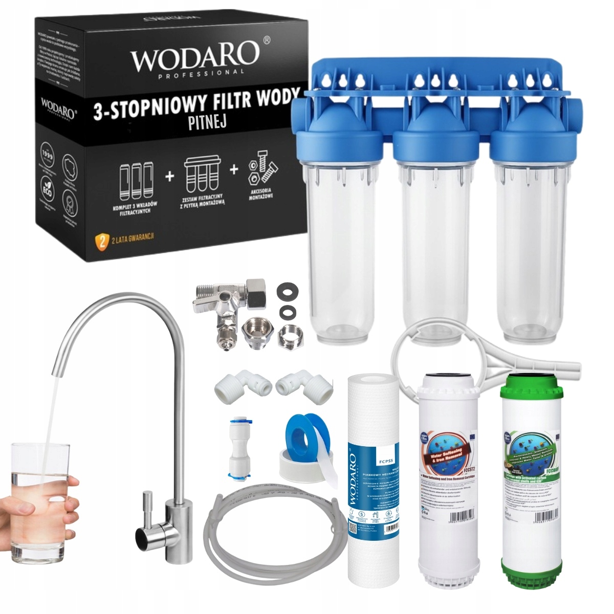 Filtr pitné vody Trojitý pod Dřez v kuchyni Pitná voda PS5 FCCST2 Fccbkdf