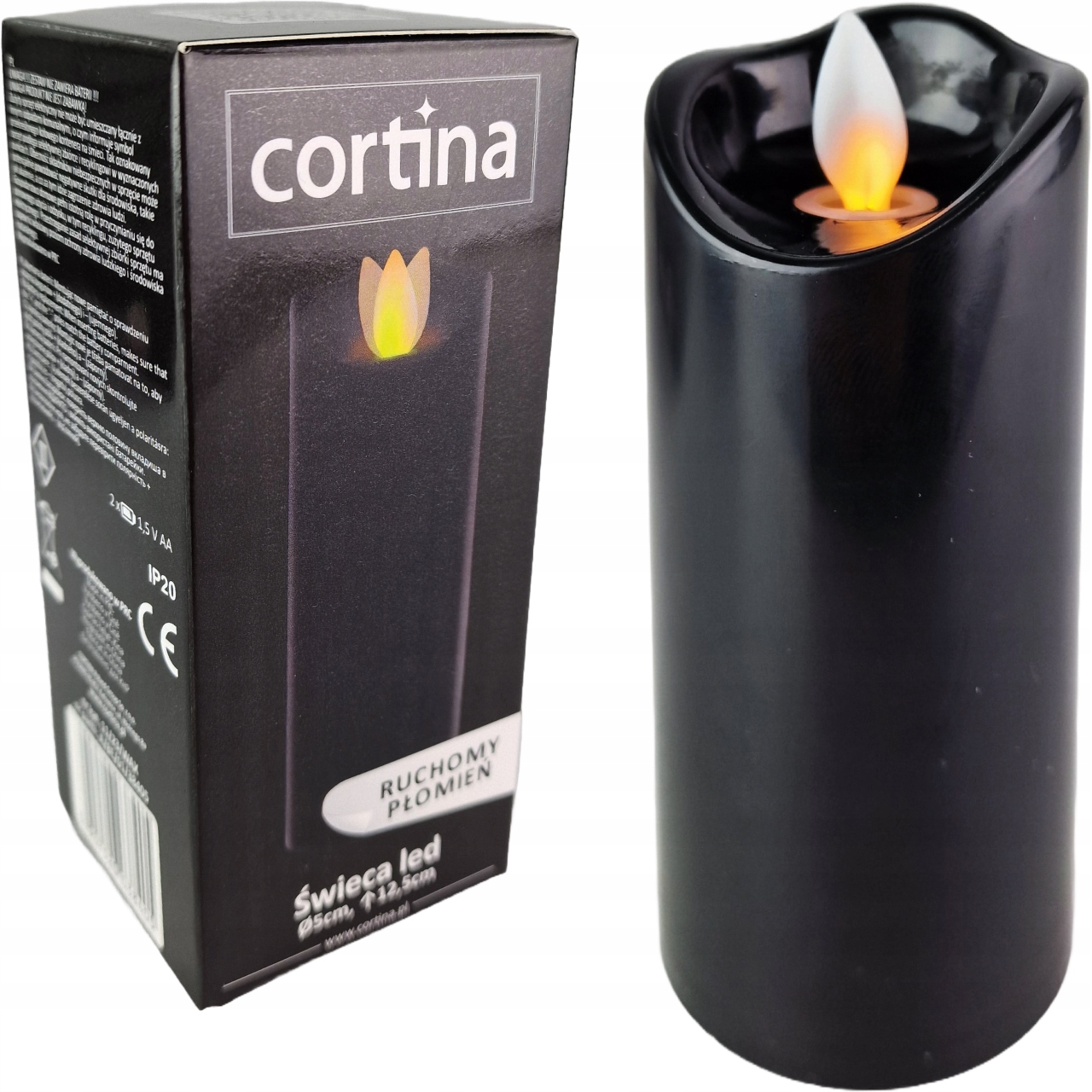 ŚWIECZKA LED WKŁAD DO ZNICZA ZNICZY RUCHOMY PŁOMIEŃ NA BATERIE ŚWIECA 12,5