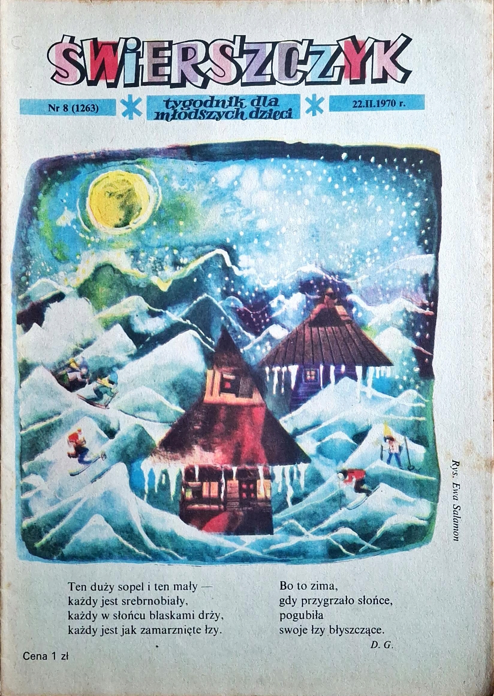 ŚWIERSZCZYK NR.8 1970 R.-TYGODNIK DLA NAJMŁODSZYCH