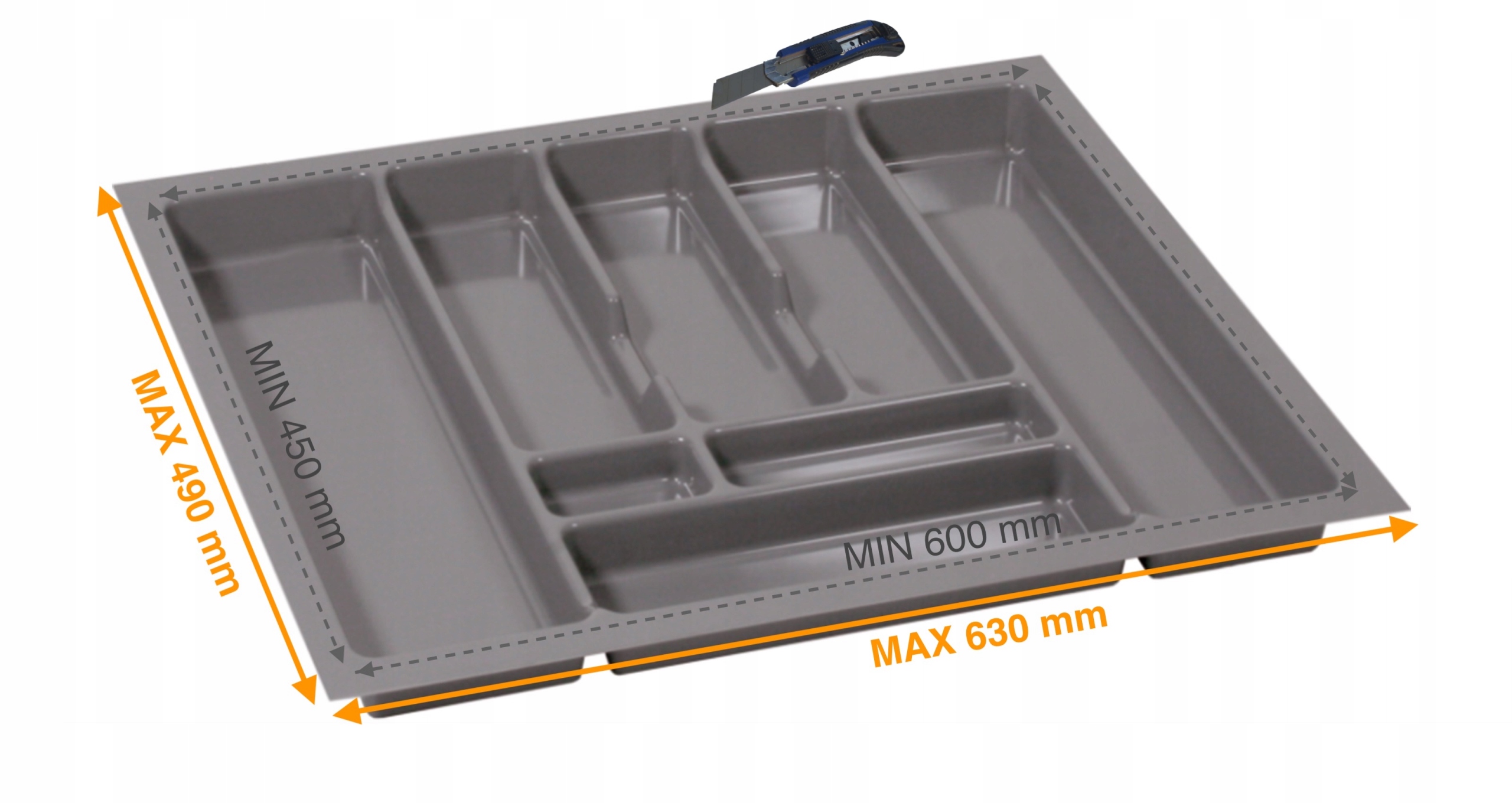 WKŁAD DO SZUFLADY NA SZTUĆCE ORGANIZER 70 METALIC Marka Rejs