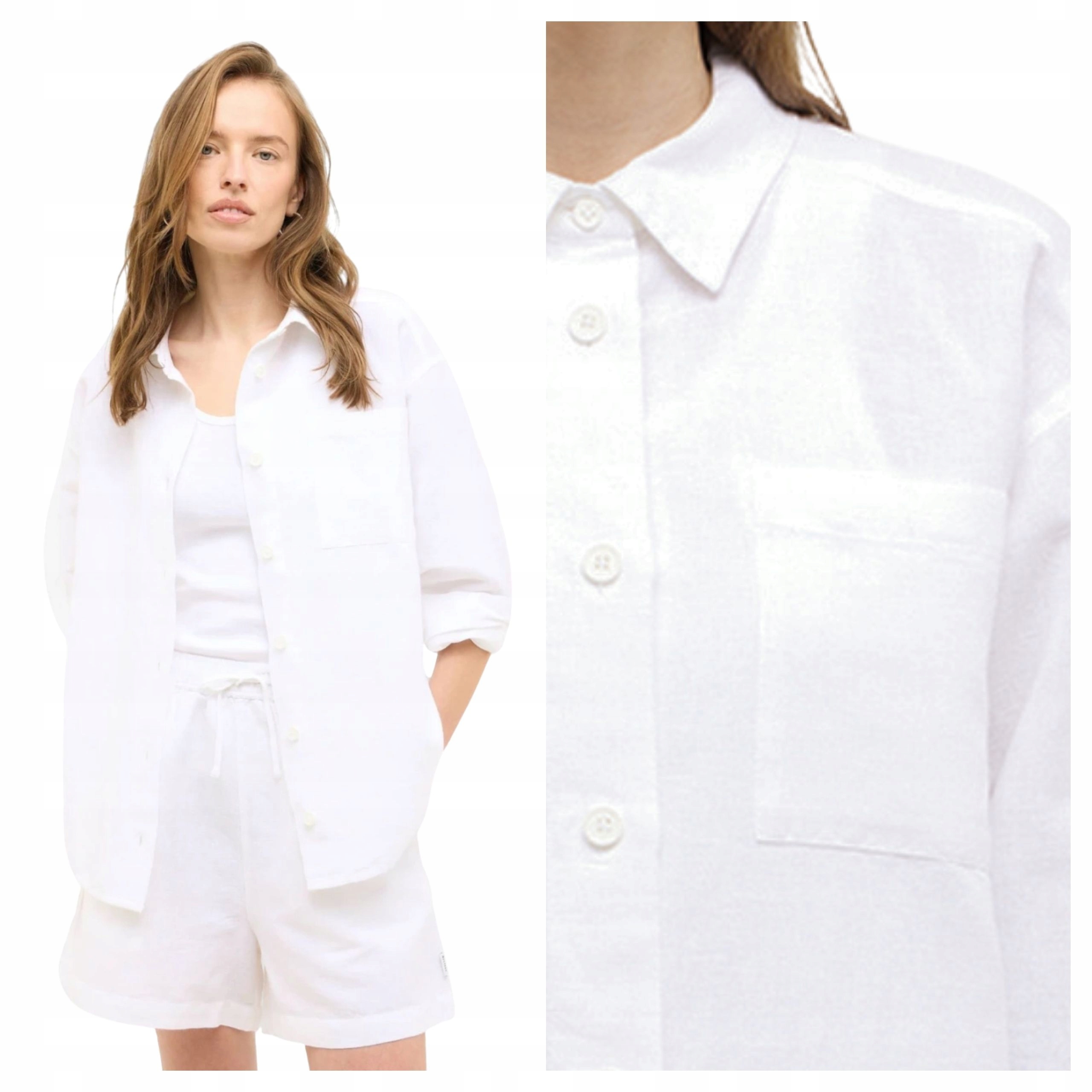 Dámská košile Mustang Willow General White Bílá Klasická XXL