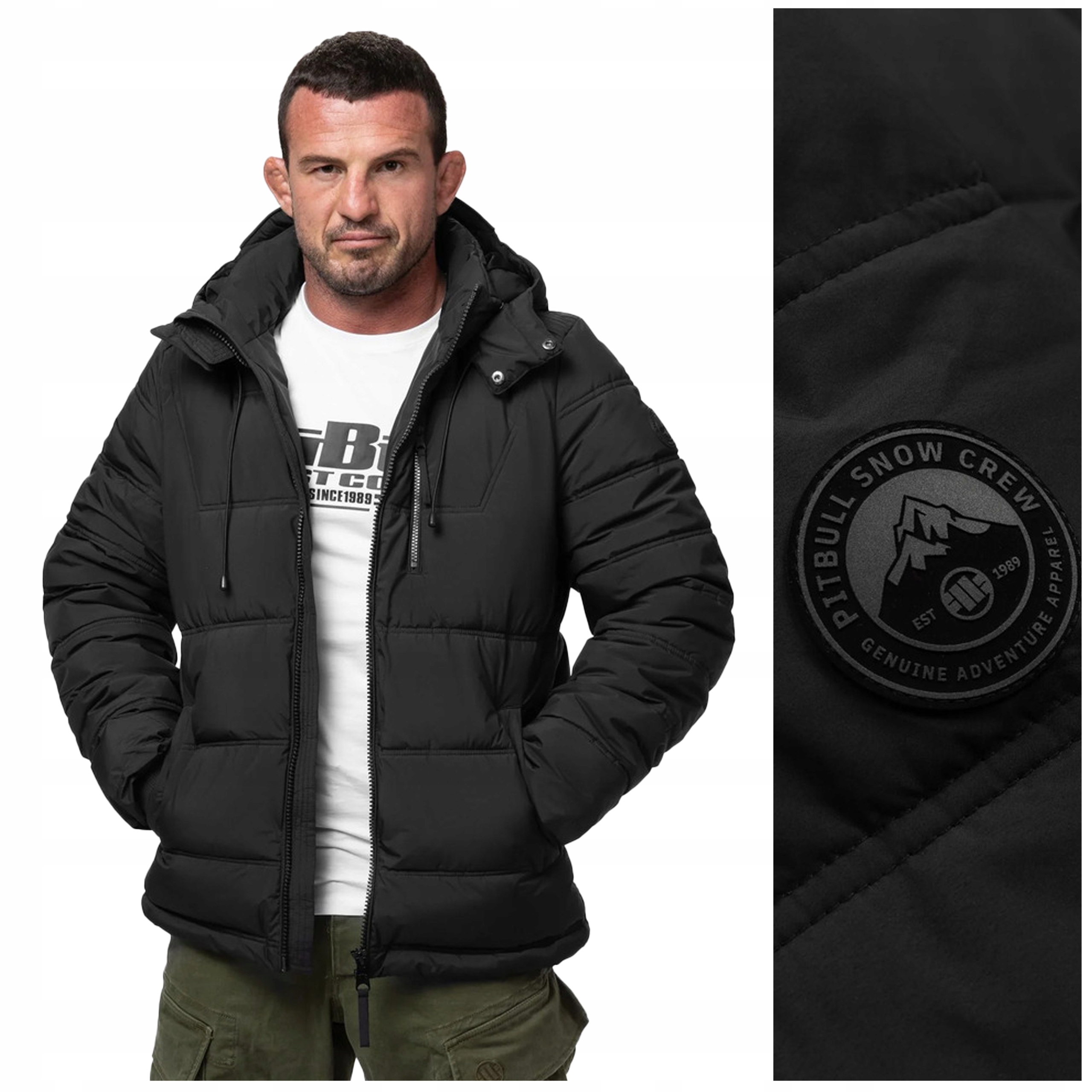 Zimní bunda prošívaná s kapucí Pit Bull „piedmont“ vel. S, černá