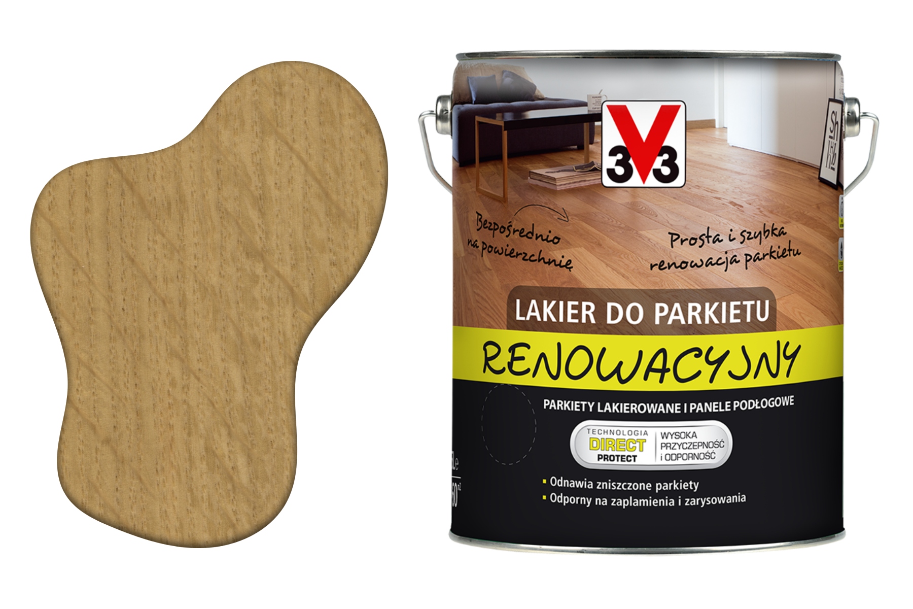 3V3 Lak na dřevo Tvrdý Eko Vodní Akryl Odolný Bezbarvý Renovační 5