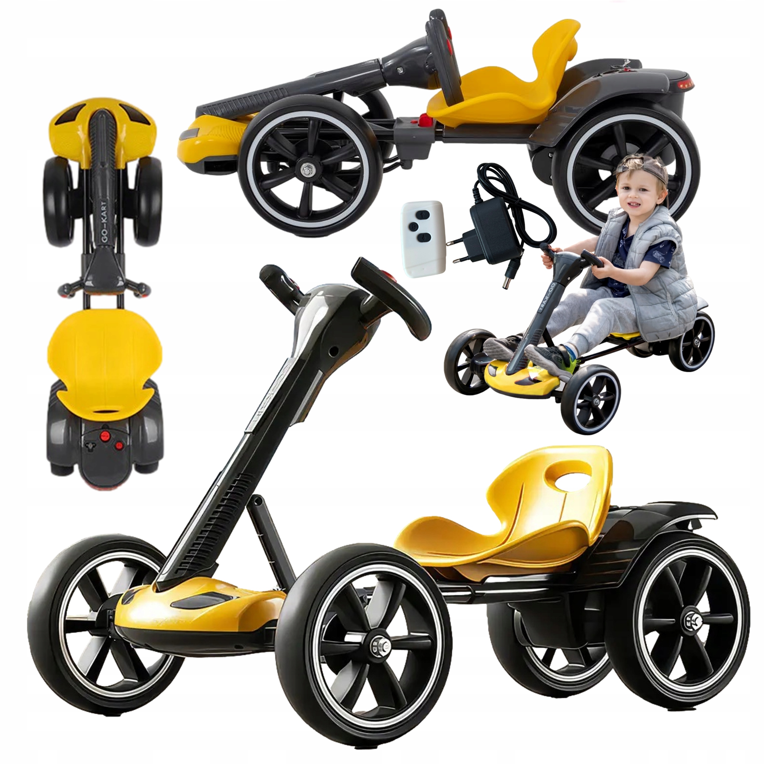 Gokart Elektryczny dla Dzieci Regulacja Jeździk Akumulator Sterowanie Pilot