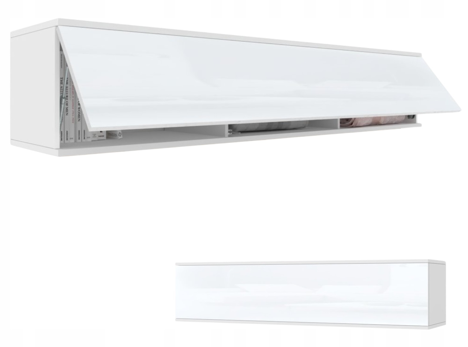 Závěsná skříňka Horizontální Rtv Komoda Simply Up Bílý Lesk 160