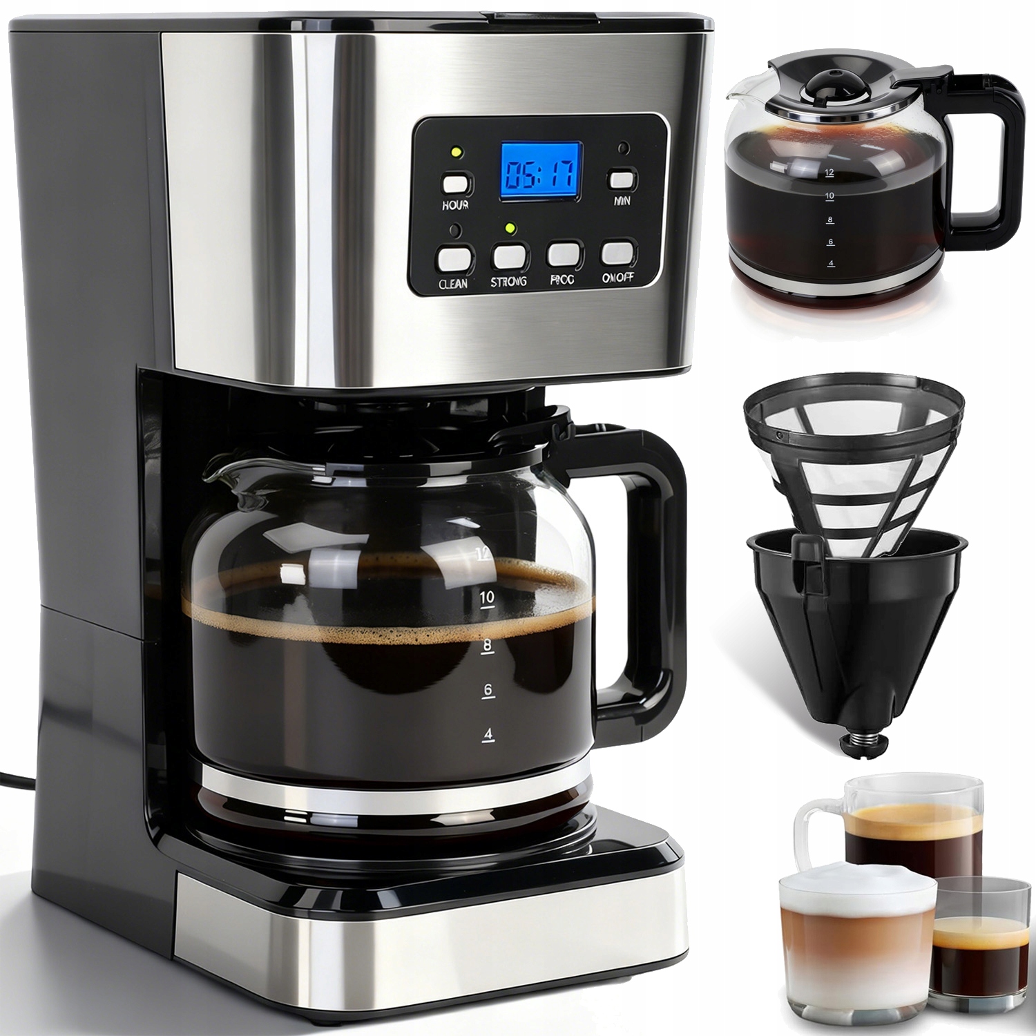 950 W Kávovar 1.5 L Rychlé Extrahování Ochrana Proti Odkapávání