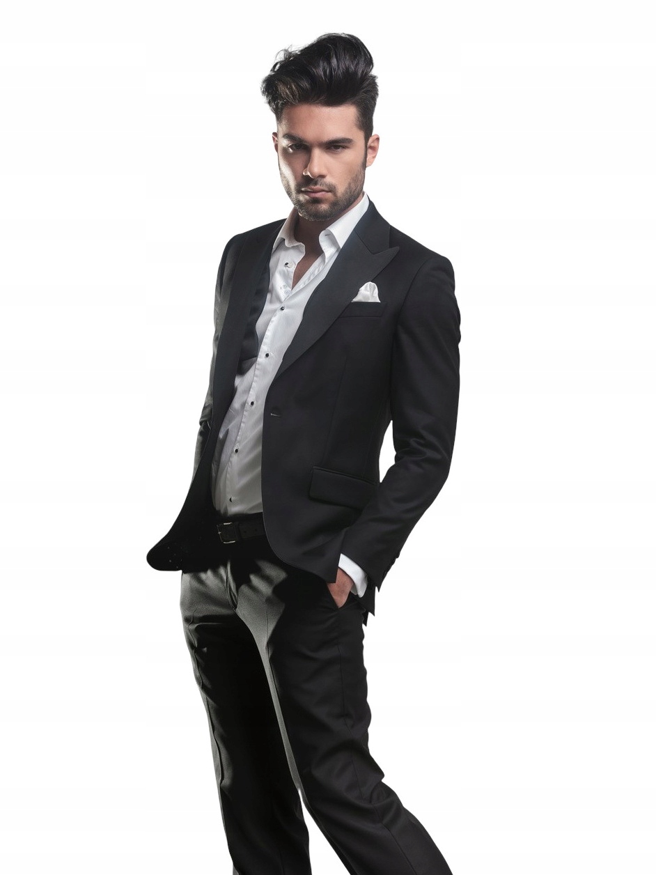 Czarny smoking / garnitur | Szycie na miarę !| HIT Rozmiar uniwersalny