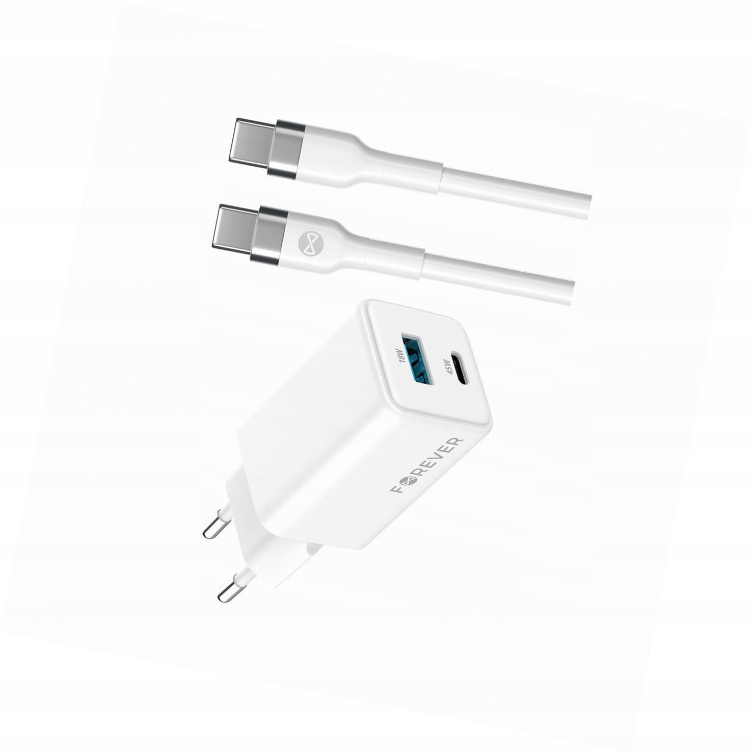 Szybka ładowarka GaN 45W 2 wejścia Usb i Usb-c z kablem do Google Pixel 9