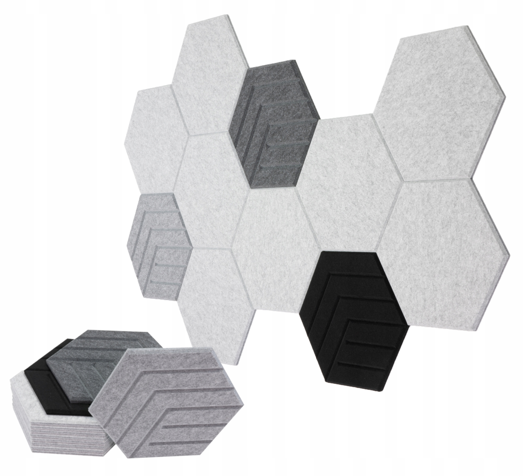 Sada akustických Filcových panelů 11 Ks. včelí plástve gr.1,2cm atesty