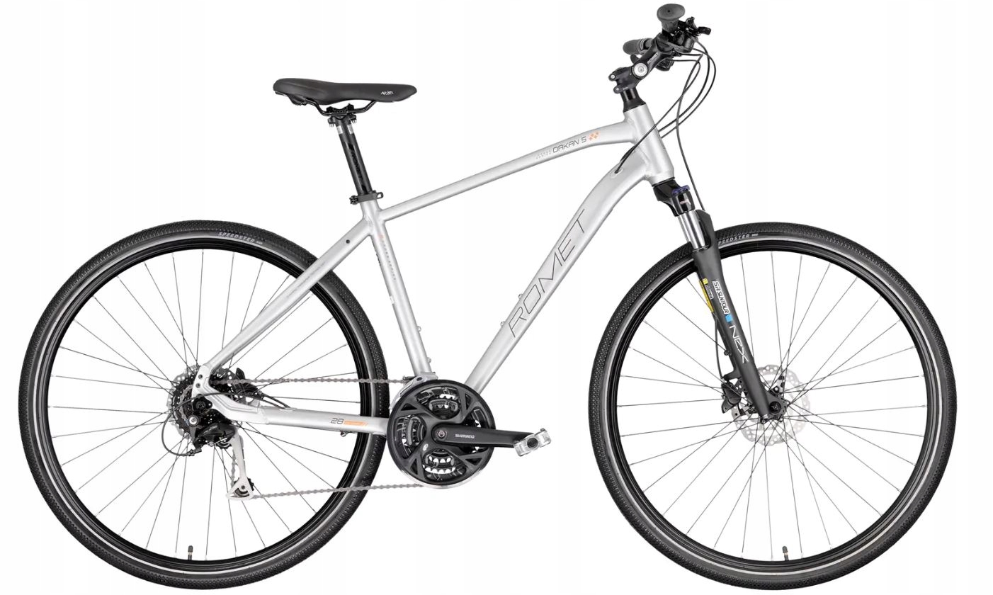 Rower crossowy Romet Orkan 5M rama 19 cali koło 28 " srebrny 2025