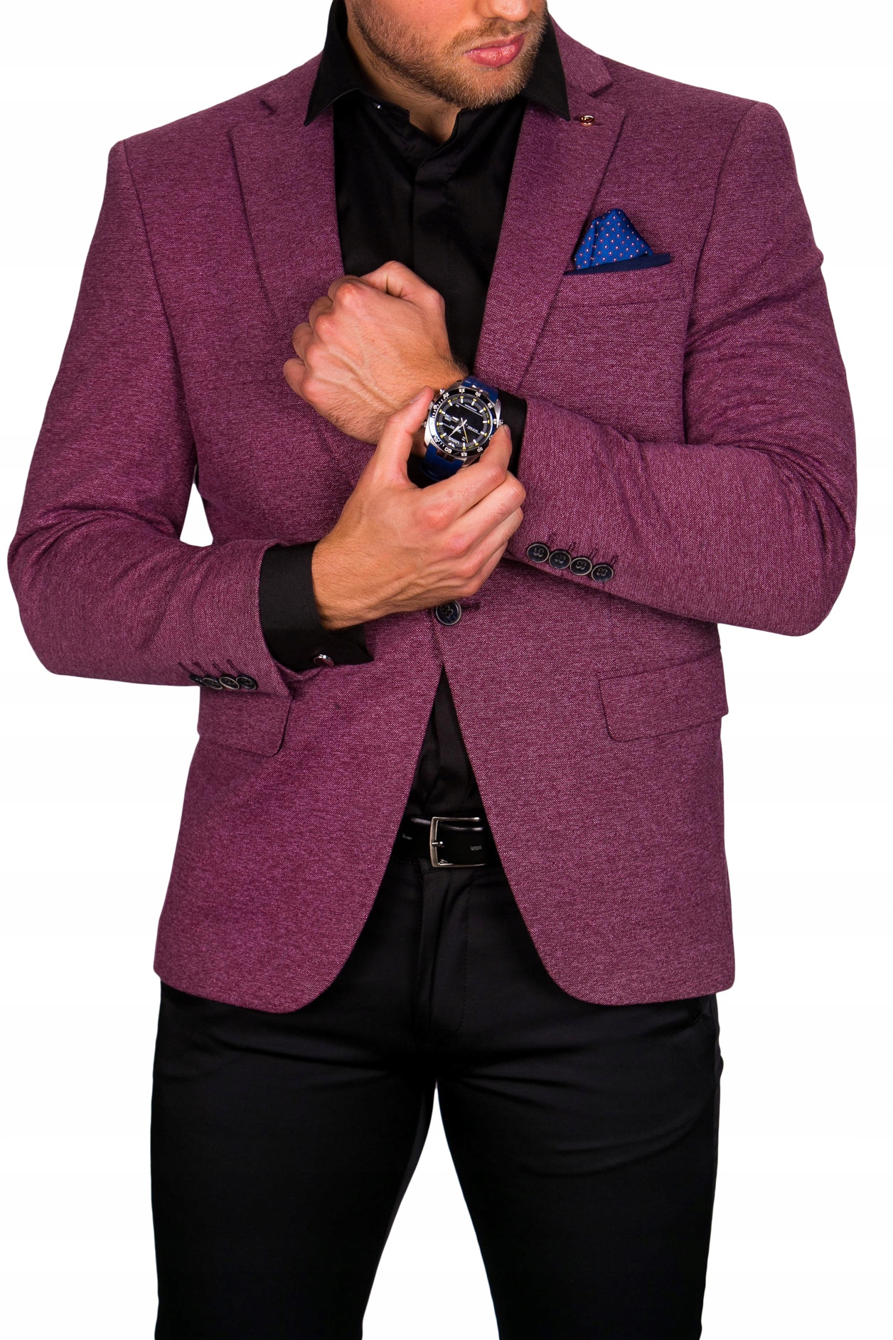 Modna marynarka męska bordo Fp-2 rozm. 48 Rozmiar 48