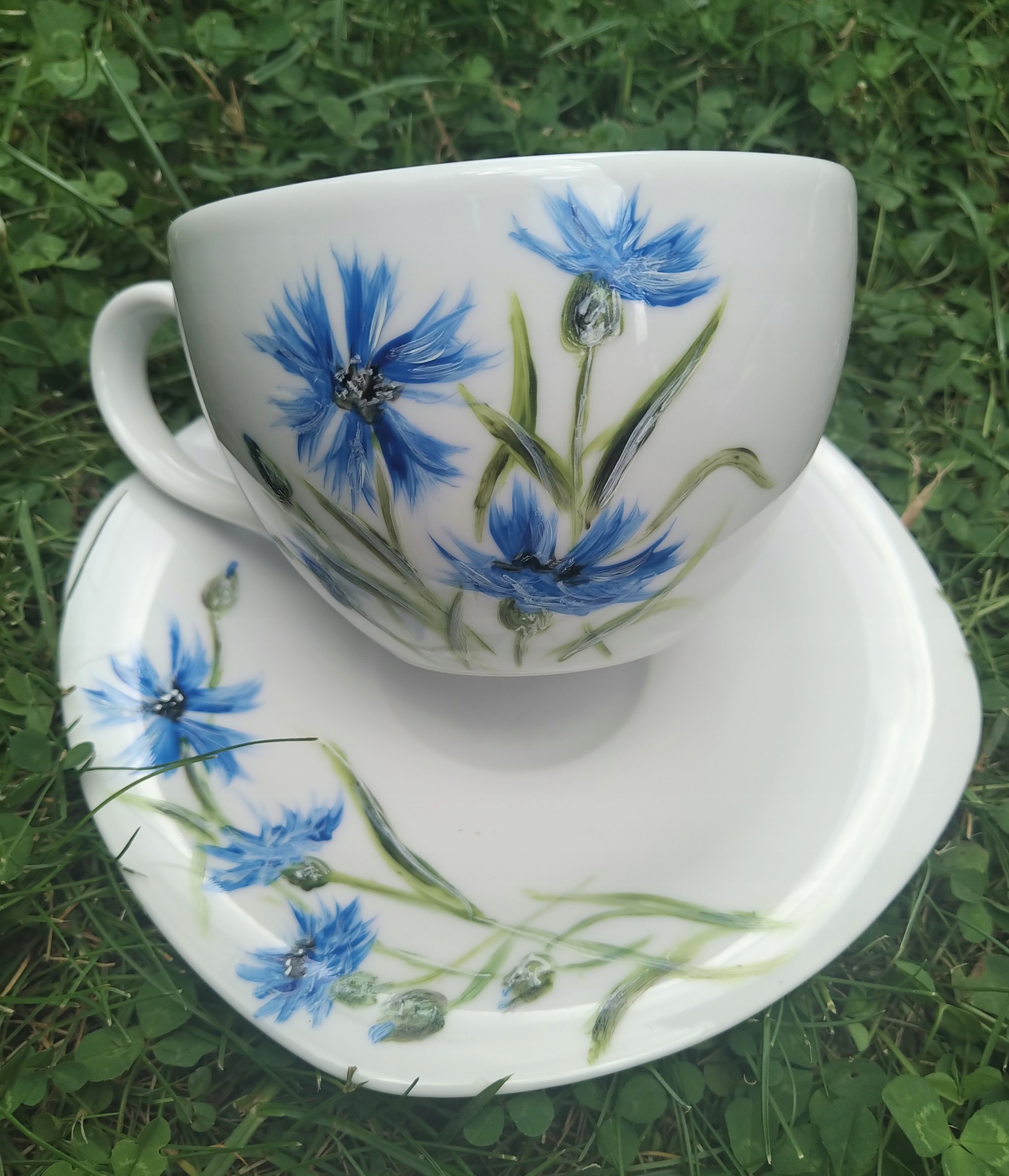 Ručně malovaná stavebnice chrpy