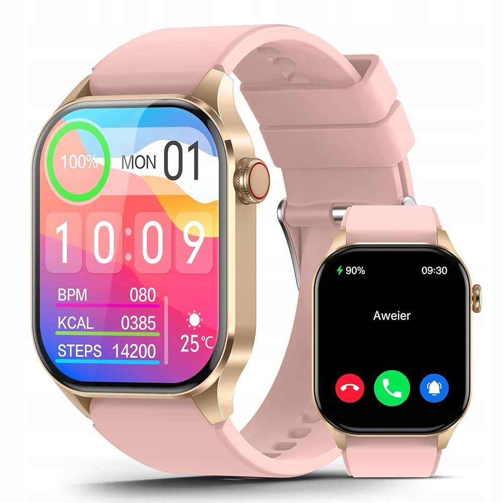 Dámske športové hodinky Smartwatch 2,04'' Amoled Ružové